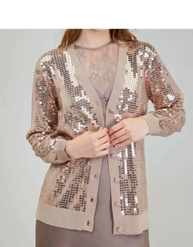 Button Front Sequin Cardigan