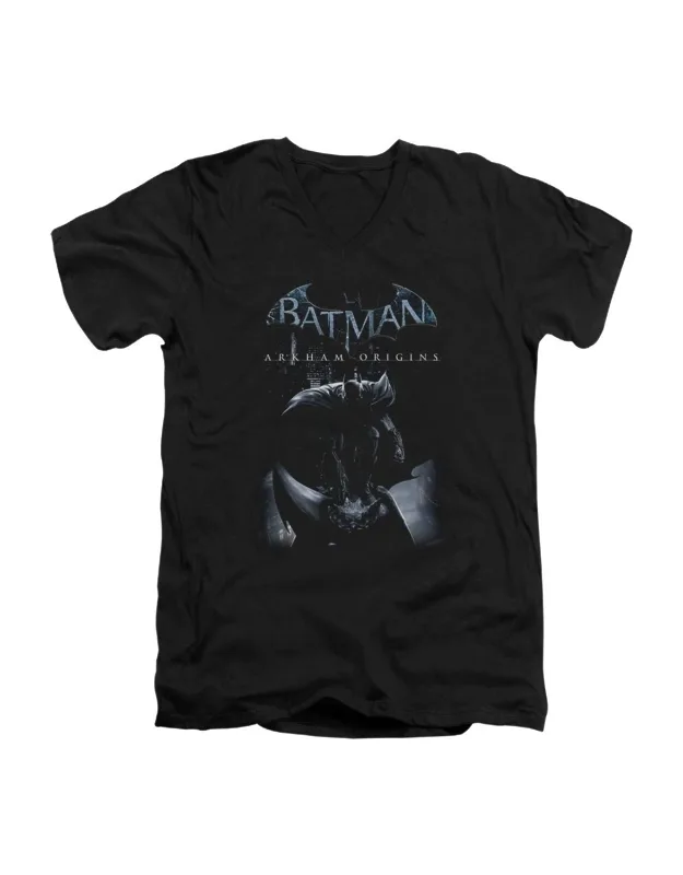 Batman Arkham Origins Perched Cat V Neck T-shirt