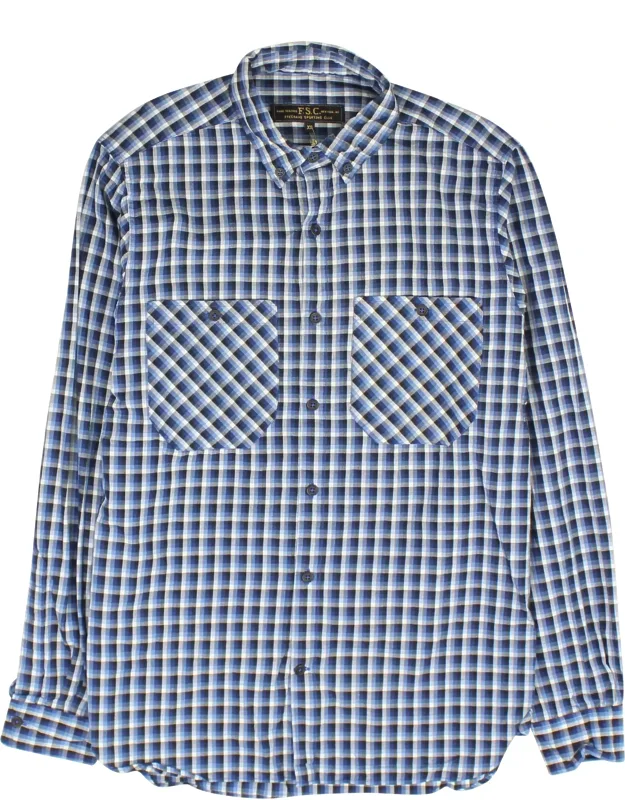 Long Sleeve Shirt With Front Button Closure And 2 Chest Pockets