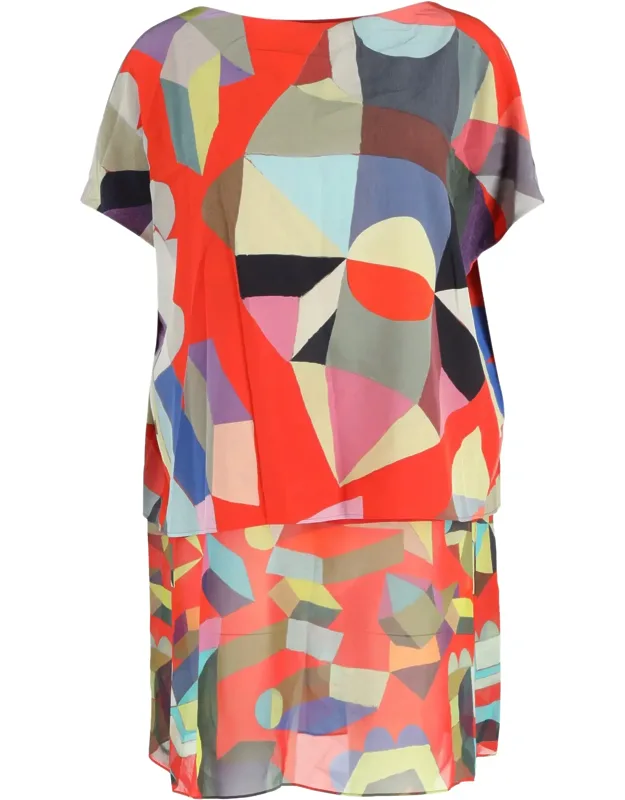Printed Mini Layered Loose Dress