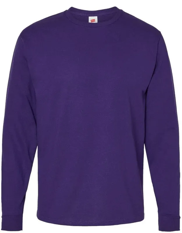 Essential-t Long Sleeve T-shirt With Ribbed Cuffs And Double-needle Bottom Hem