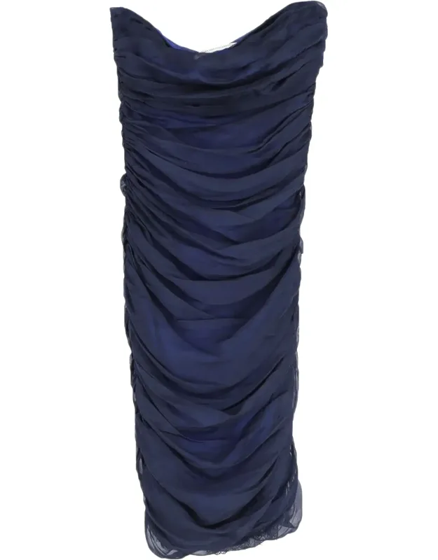 Lelette Strapless Ruched Midi Dress