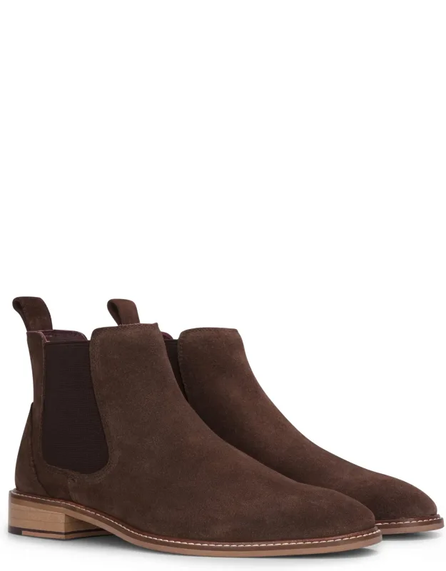 Suede Leather Slip On Chelsea Ankle Boots