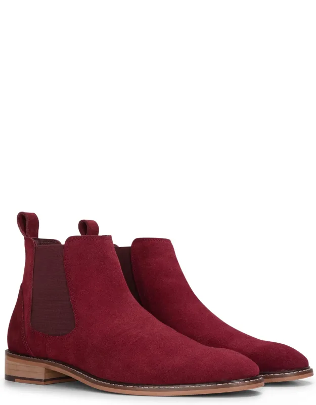 Suede Leather Slip On Chelsea Ankle Boots