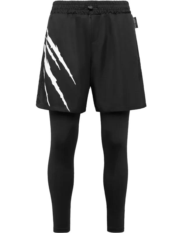 Running Pants With Rib Knit Waistband And Iconic Tiger Scratch