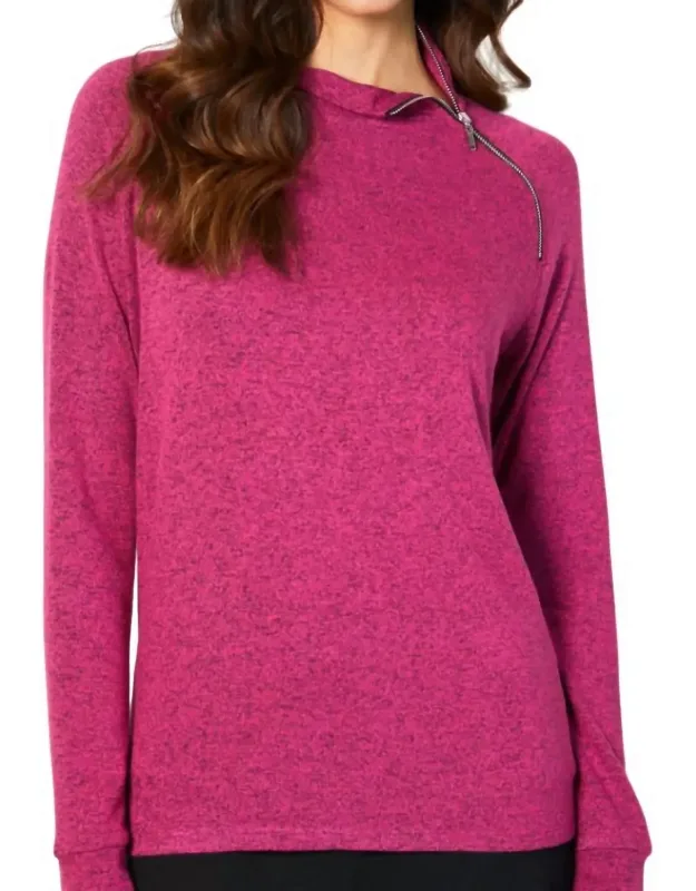 Zip Neck Top With Great Fit And Cute Design
