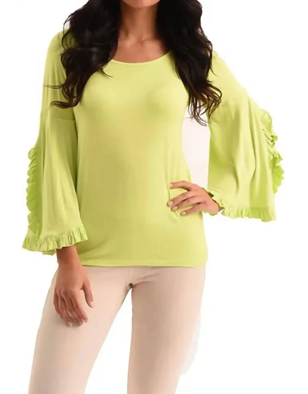 Ruffle Sleeve Scoop Top