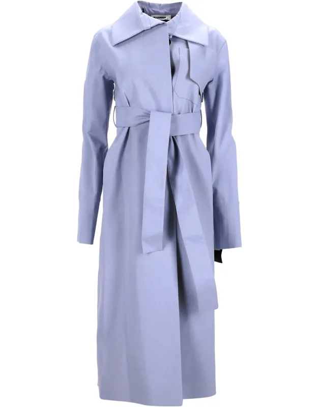 Secured Button Belted Trench Coat