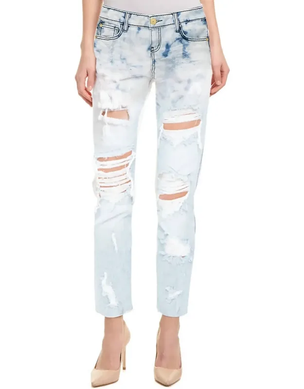 Bleached Distressed Ripped Skinny Fit Jeans