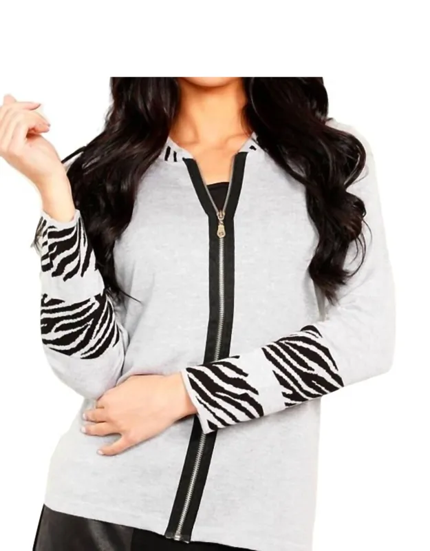 Long Sleeve Zip Cardigan
