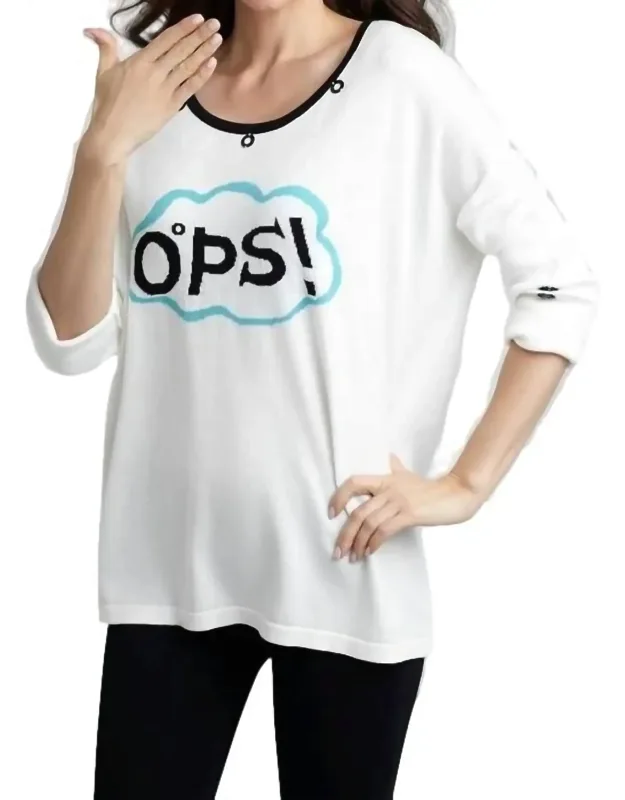 Word Cloud Graphic Sweater - Versatile Knitwear, Scoop Neck Pullover