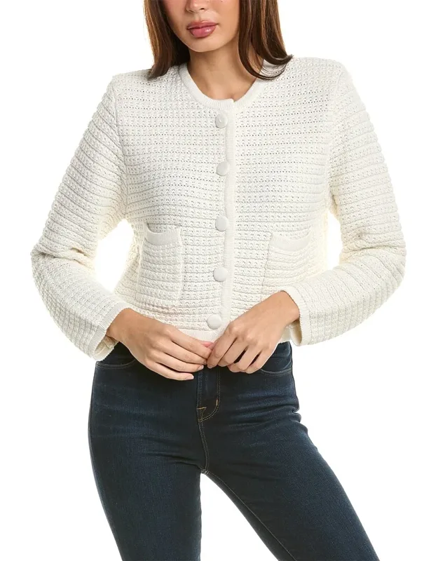 Chunky Textured Button Cashmere-blend Cardigan