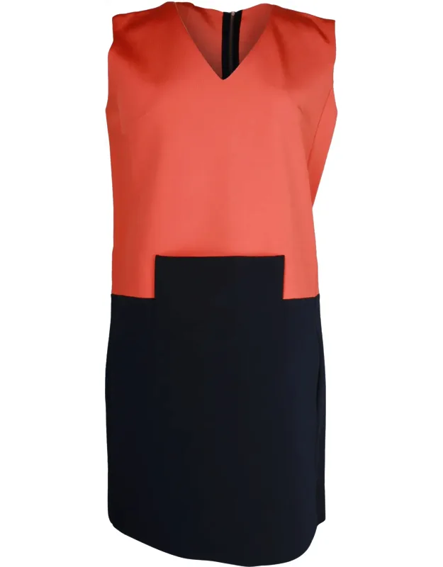 Color-block Sleeveless Shift Dress
