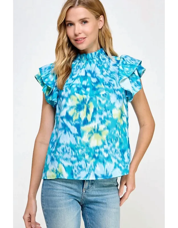 Ruffled Neckline Top
