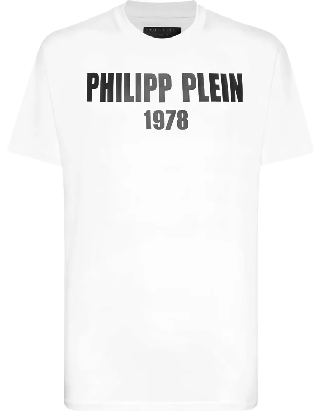 Round Neck T-shirt With Hexagonal Logo And Ribbed Neckline