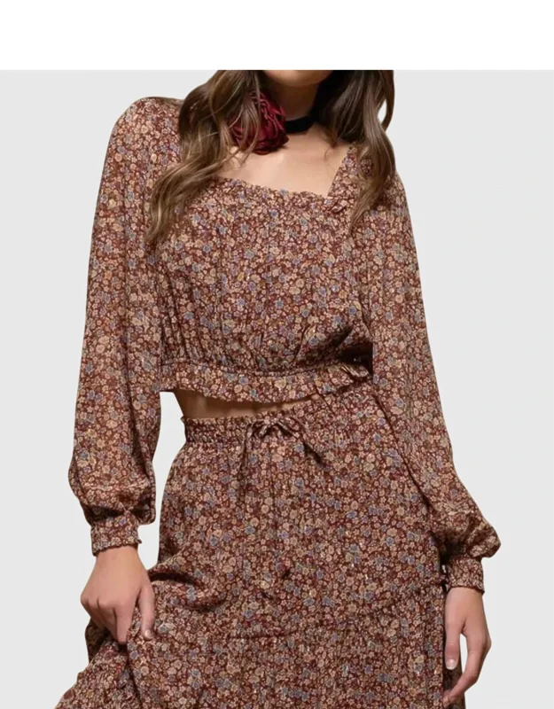 Lennox Floral Square Neck Crop Top
