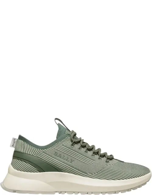 Bally Dean 6302848 White/sage Fabric & Leather Sneaker With Vibram® Sole And Strobel Construction
