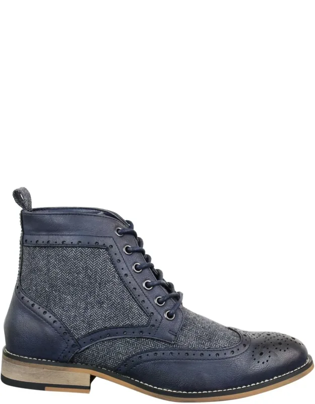 Classic Tweed Oxford Ankle Boots