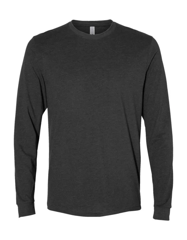 Next Level Sueded Long Sleeve T-shirt With 4.3 Oz./yd And Tear Away Label