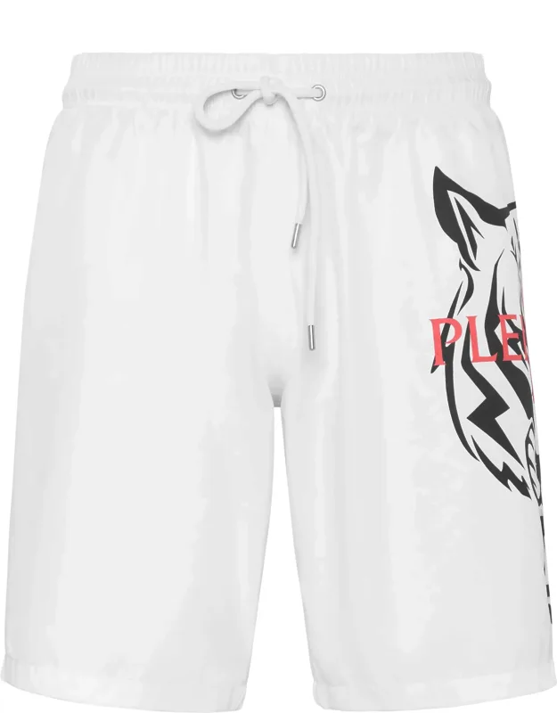 Swim-trunks With Elasticated Waistband And Slit Pockets