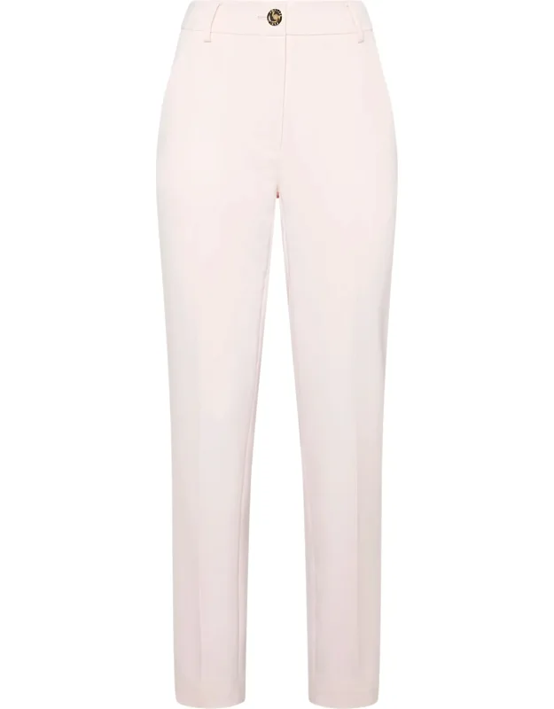 Office Trousers Capri Pants, High Waist, Jewel Button