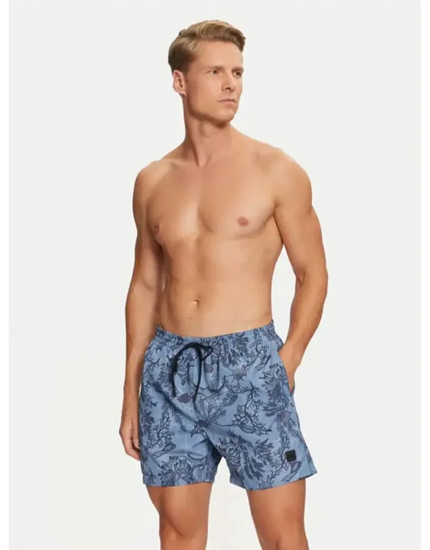 Reel Swim Trunks, Quick Dry Tropical Print
