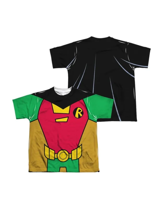 Teen Titans Go Robin Uniform (front/back Print) Short Sleeve Poly Crew Tee / T-shirt