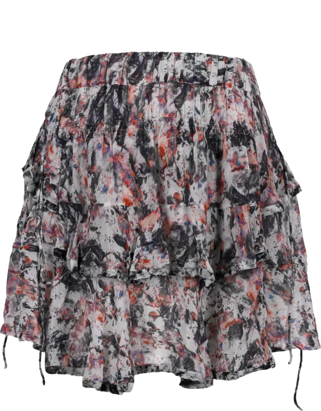 Printed Ruffle Mini Skirt