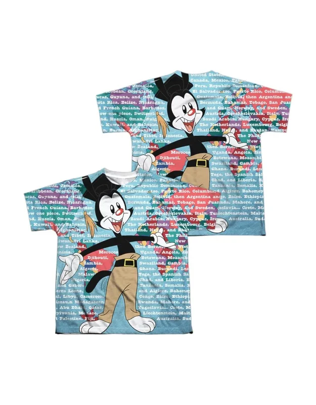 _animaniacs Yakko World (front/back Print) Short Sleeve Tee / T-shirt Stylish, Great For Easy, Everyday Wear_
