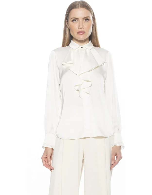 Brooks Blouse Silky Ruffle