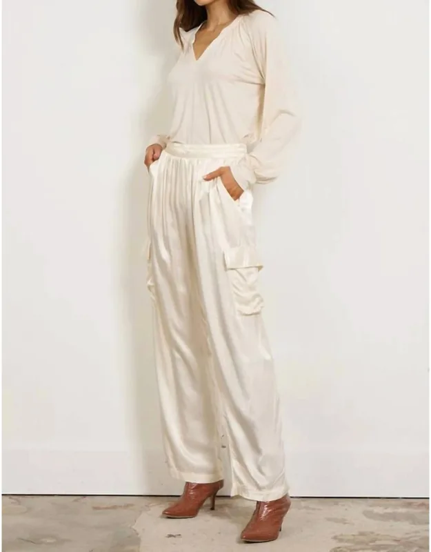 Silky Wide Cargo Pants