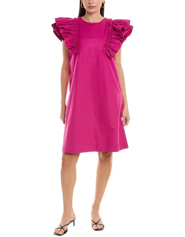 Ruffle Sleeve Shift Dress