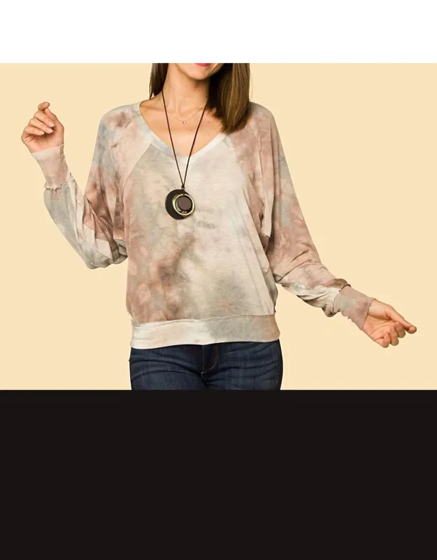 Tie Dye V Neck Sweater