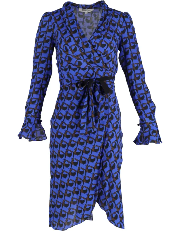 Wrap-effect Printed Midi Dress