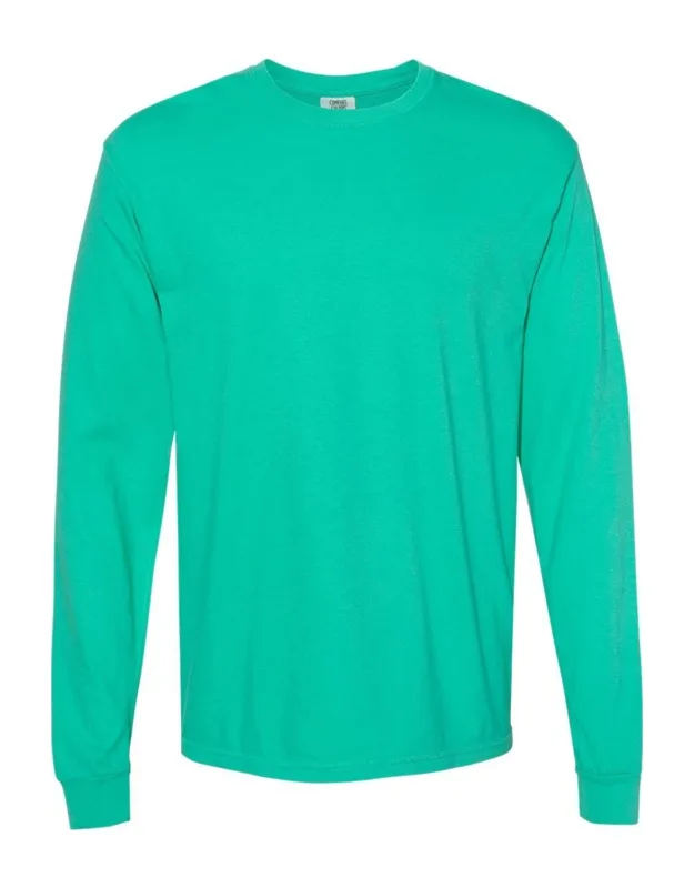 Garment-dyed Heavyweight Long Sleeve T-shirt With Relaxed Fit And Rib Cuffs