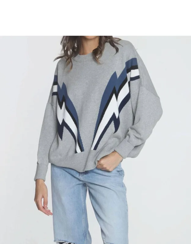 Retro Sweatshirt In Fog Multi With Exposed Seams And Drop Shoulder