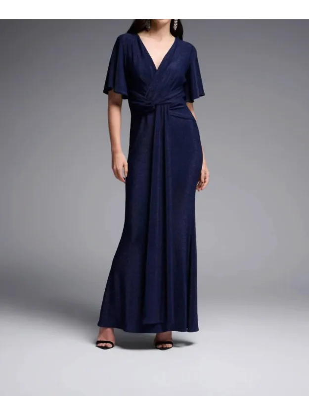 Lurex Fit And Flare Maxi Dress