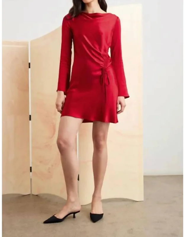 Alessandra Dress With Adjustable Scrunch And Boat-neck Opening