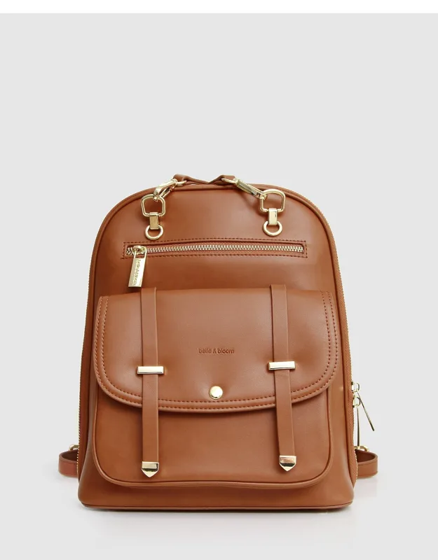 5th Ave Leather Backpack With Multiple Pockets And Convertible Design