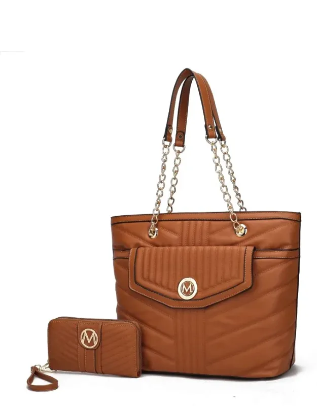 Chiari Tote Bag With Spacious Interior And Matching Wallet