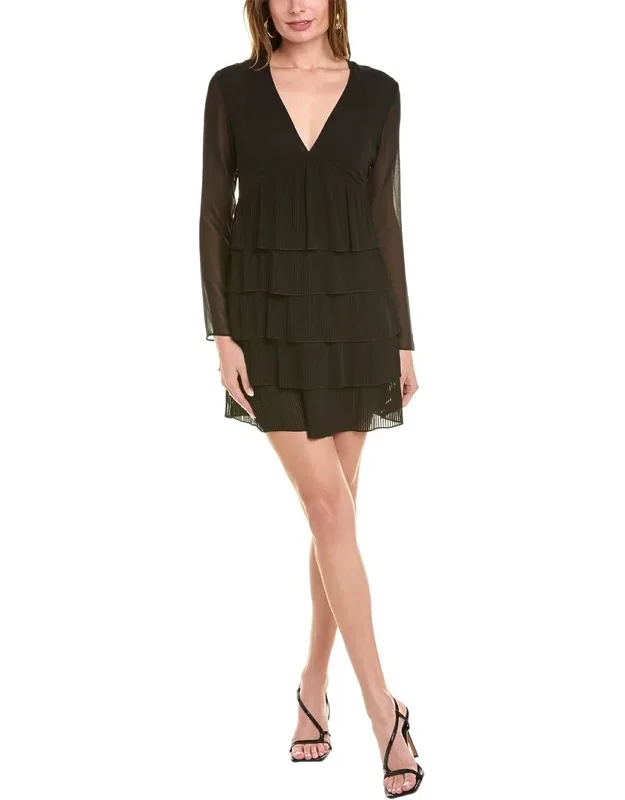 Accordion Pleated Mini Dress