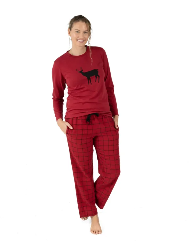 Christmas Cotton Top Flannel Pajama Pants Reindeer