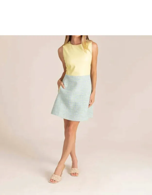 Rebecca Dress - Breezy Vegan Leather And Tweed Design