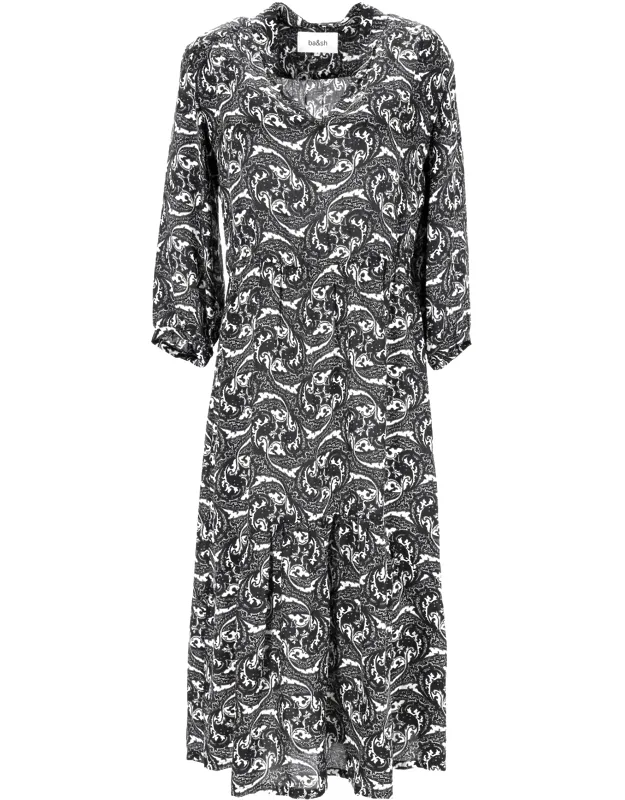 Paisley-print Midi Dress