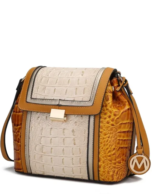 Jamilah Vegan Leather Croco Crossbody Handbag