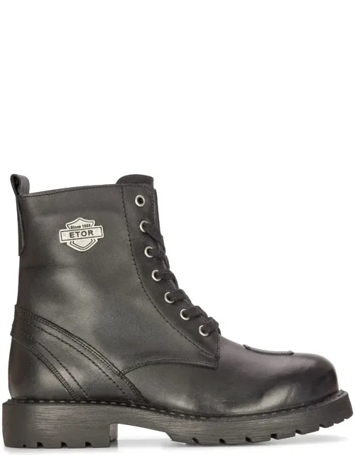 Leather Western Laced Ankle Boots