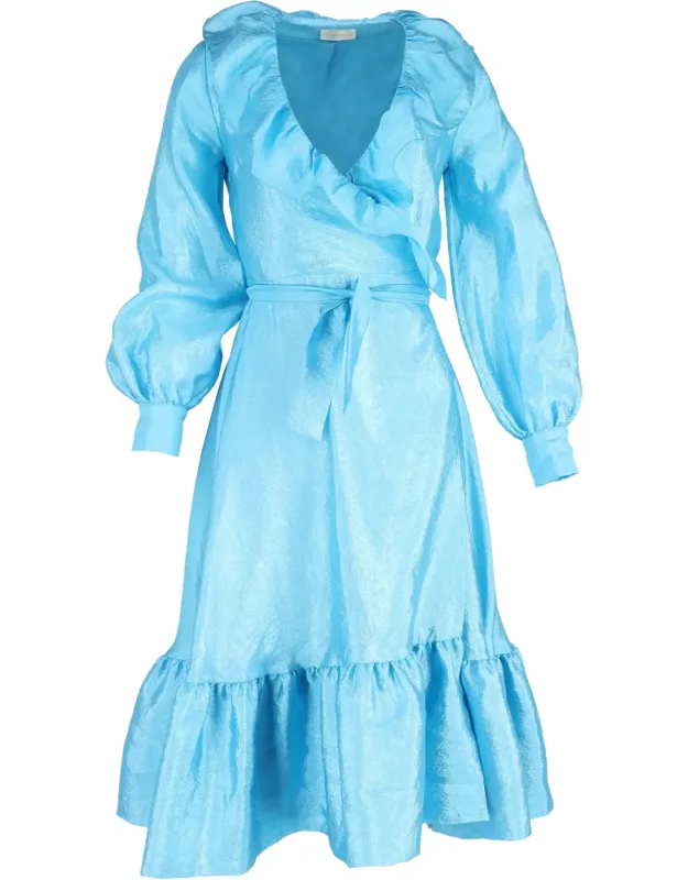 Ruffle Trim Wrap Dress