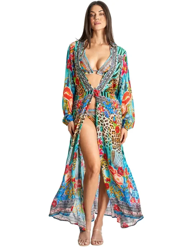 Nelly Wrap 2 Way Sleeve Maxi Dress