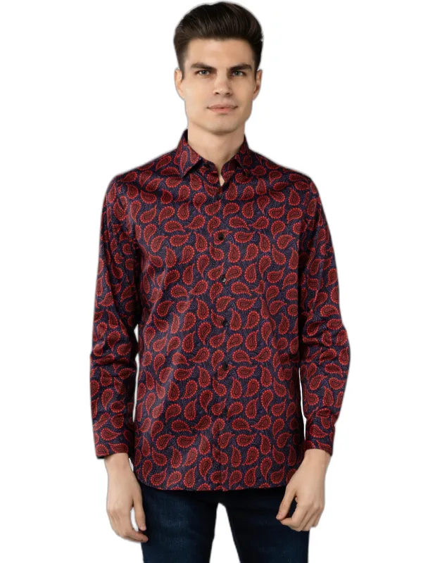 Bright Red Paisley Shirt