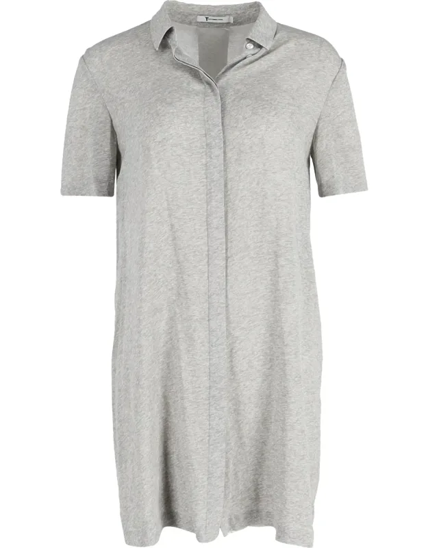 Mini Fray Detail Shirt Dress